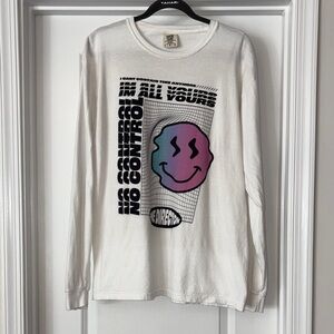 One Direction Comfort Colors Graphic Long Sleeve T-Shirt Size L White